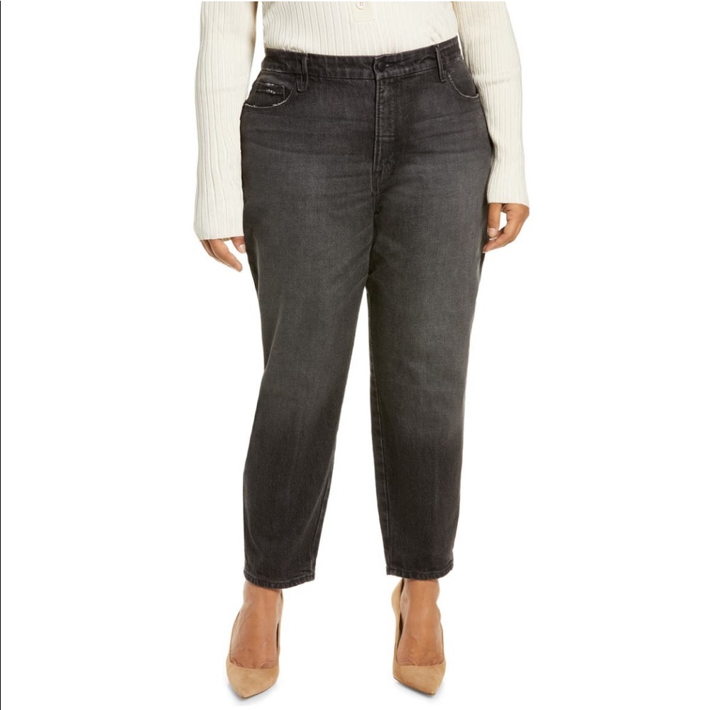 NWT Good American High Waist Mom Jeans - Washed Black